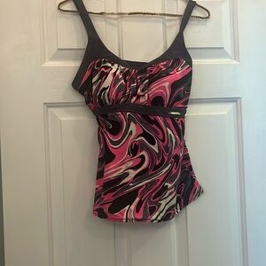 Black/pink tankini top, size 12, Zero X Posur